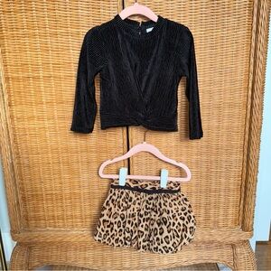 GAP  Leopard Print Skirt and Black top